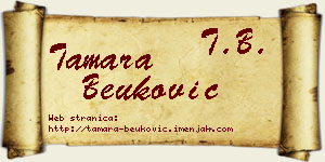 Tamara Beuković vizit kartica